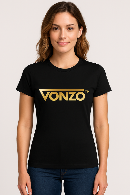 T-shirt Femme VONZO™ – Logo Central Doré